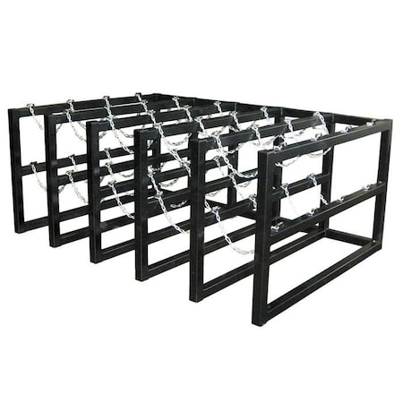 Justrite Cylinder Tube Rack, 5 Wide x 4 Deep, 70"W x 50"D x 30"H, 20 Cylinder Cap. 35182